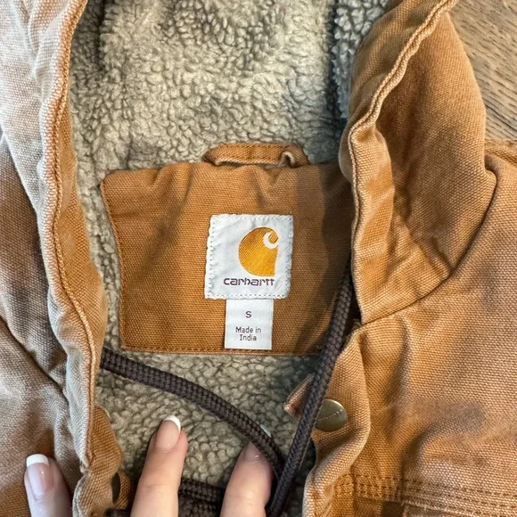 Carhartt men’s Sherpa-lined brown utility jacket - relaxed fit size Small - Picture 2 of 6